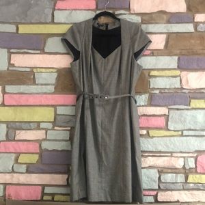 Classic Talbots black and white houndstooth dress.